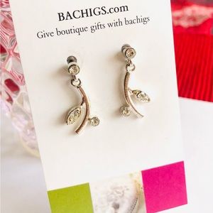Silver tone drop earrings, boutique style jewelry